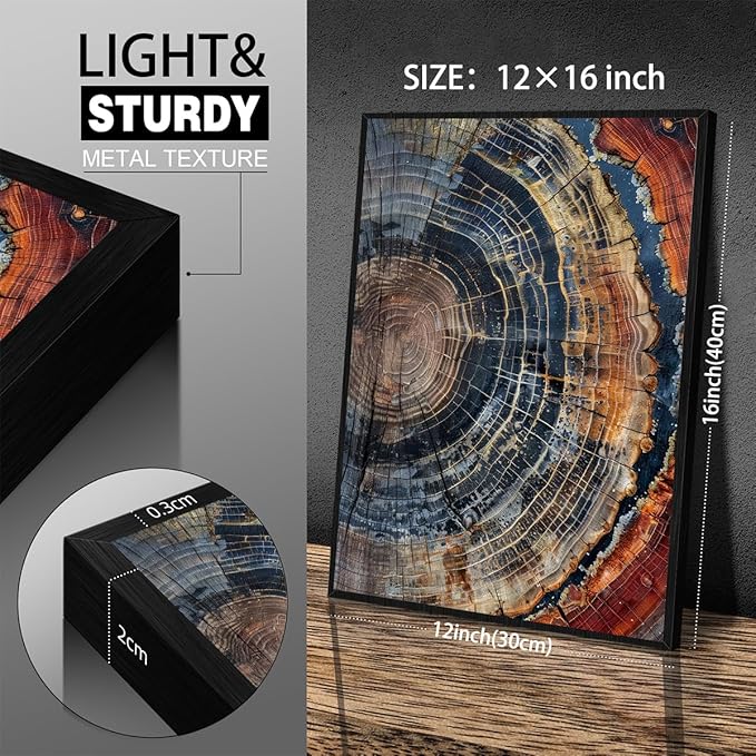 Vintage Trendy Abstract Tree Ring Wall Art Modern Colorful Nature Poster 12x16 - Image 2