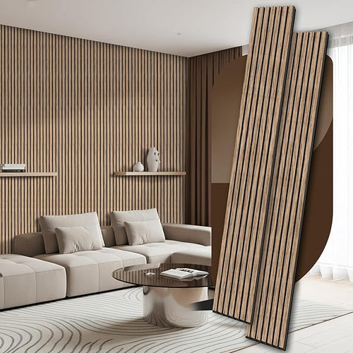 2 Pack Wood Panels for Wall, 106.3" × 11" Wood Slat Acoustic Panels for Wall by Ritollo