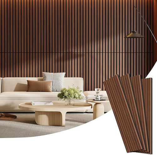 4 Pack Wood Panels for Wall, 47.24" x 12.79" Acoustic Wood Slat Wall Panel for by Vellorise