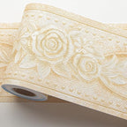 AbaBoorty Beige Floral Wallpaper Border Decor 394"X4.1" Peel and Stick Wall by AbaBoorty