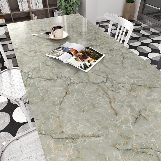 Green Marble Contact Paper for Countertops Waterproof Granite Peel and Stick - Image 3