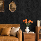 Self Adhesive Velvet Wallpaper Black Soft Velvet Fabric Wallpaper 17.7"x80" - Image 3