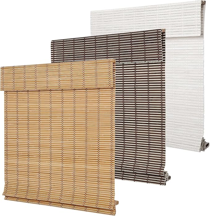 SEEYE Cordless Bamboo Blinds Shades, Light Filtering Bamboo Roller Shades - Image 2