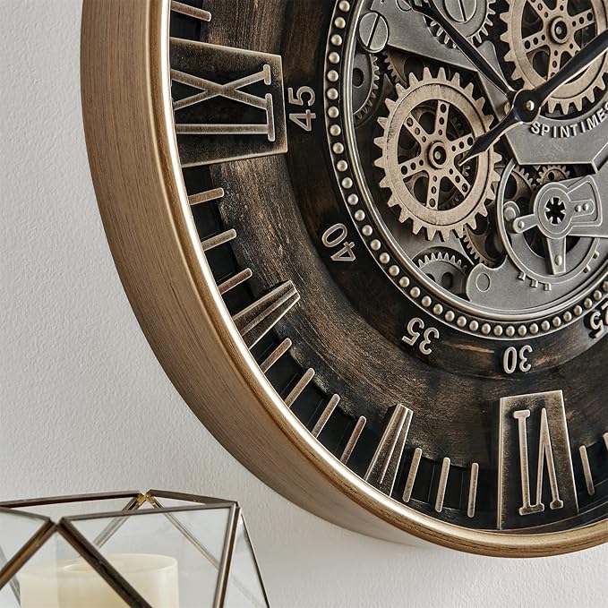 CLXEAST 24 Inch Large Moving Gear Wall Clock - Image 3