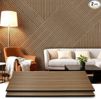 Acoustic Wood Wall Panels 2 Pack 47.6" x 23.6", Sound Proof Wooden Paneling by LARWORKS