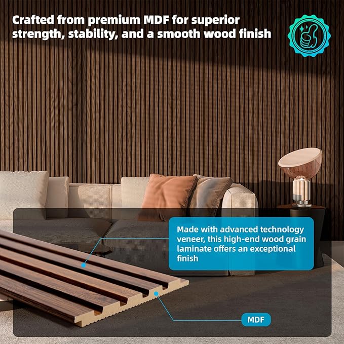 Art3d 6-Piece Wood Slat Panels for Stylish Interior Decor and Ceiling Decoration - Image 2