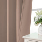 CUCRAF Khaki Blackout Curtains 63 inch Length 2 Panels Set, Rod Pocket Room - Image 6
