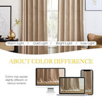 NICETOWN Beige Velvet Curtains 84 inches 2 Panels Set, Thermal Insulated Heavy - Image 3