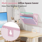 Marbrasse Wall File Holder 2-Tier Hanging Wall File Organizer, Mesh Mail Holder - Image 2