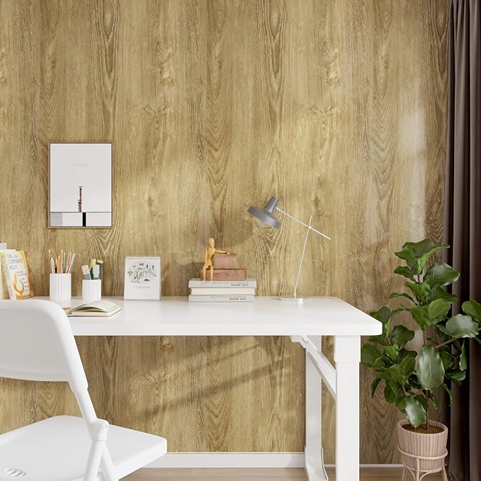 WESTICK 394" x 24" Light Wood Grain Contact Paper Peel and Stick Wallpaper - Image 7