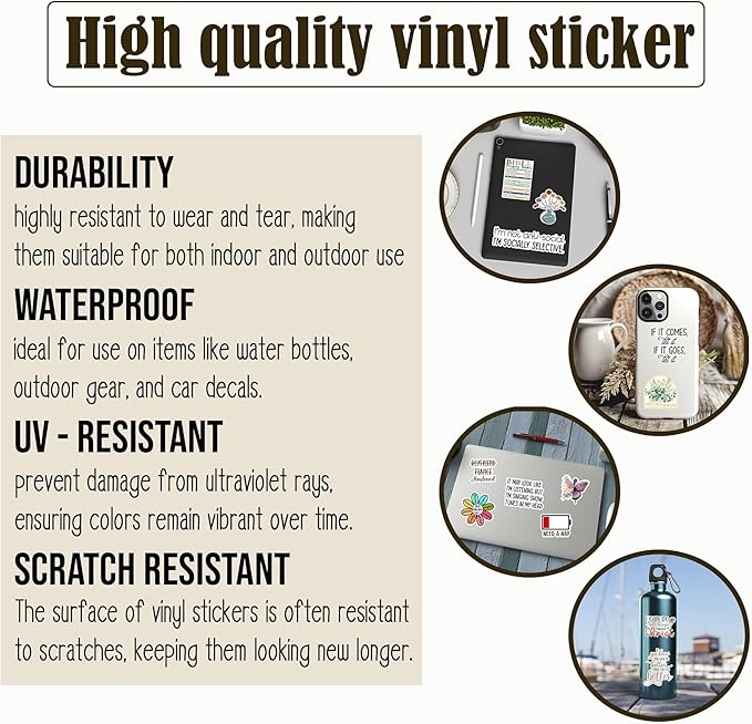 (3pcs) I Identify As A Water Sticker Humorous Funny Sayings Sarcastic Quotes Anti-Social Vinyl Decal for Tumbler Laptop Water Bottles Books Phone - Size 3x1