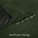 NICETOWN Olive Green Velvet Blackout Curtains 92 inch Long - Image 3
