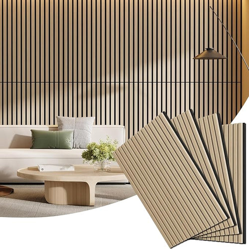 4 Pack Wood Panels for Wall, 47.24" x 23.81" Acoustic Wood Slat Wall Panel for by Vellorise