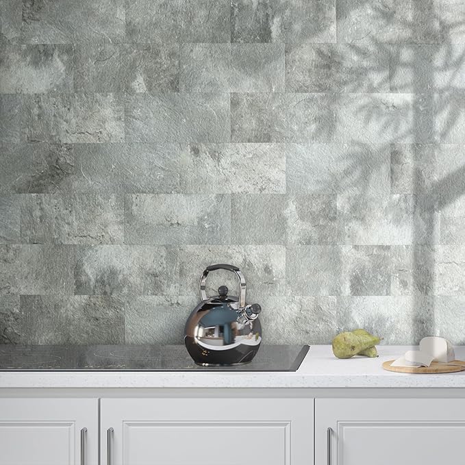 AULIGET 20-Piece Mountain Rock Peel and Stick Backsplash Wall Tiles, Laundry - Image 8