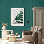 Teal Grasscloth Peel and Stick Wallpaper A Set of 23.6" X 480" Self-Adhesive - Image 3