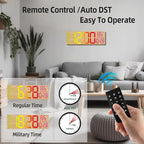 HAITANG 16.2" Large Digital Clock， 8 Colors Decorative Wood Wall Clock - Image 3