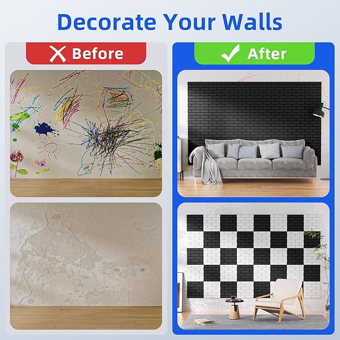 12 Pack Acoustic Panels with Self Adhesive, Soundproof Wall Panels, Brick Sound - Image 7