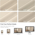 CUCRAF Light Beige Blackout Curtains 84 inch Length 2 Panels Set, Rod Pocket - Image 4