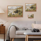 Floating Framed Vintage Hunting Dog Wall Art, Classic Countryside Landscape - Image 3