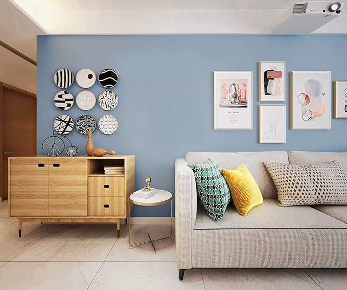Safiyya Blue Peel and Stick Wallpaper 984.2"x17.7" Grey Blue Contact Paper - Image 6
