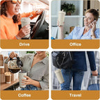 16oz Tumbler with 3 in 1 Lid - Travel Coffee Tumbler - 100% Leakproof and Spill Proof for Hot and Cold Drink - Coffee Mug for Travel, Office, School...(Beige)