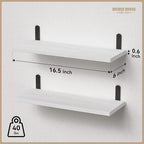 RICHER HOUSE Floating Wall Shelves, Rustic Wood Bathroom Shelves Set of 2 - Image 3