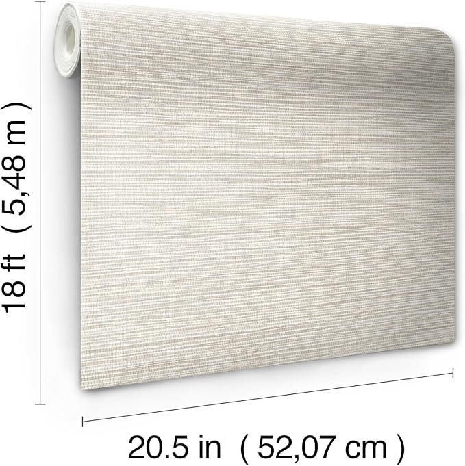 RoomMates Neutral Dimensional Grasscloth Peel and Stick Wallpaper, RMK12682PLW - Image 5