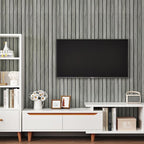 Grey Wood Wall Slat Panels Peel and Stick 3D Textured Fluted Wood Panels - Image 2