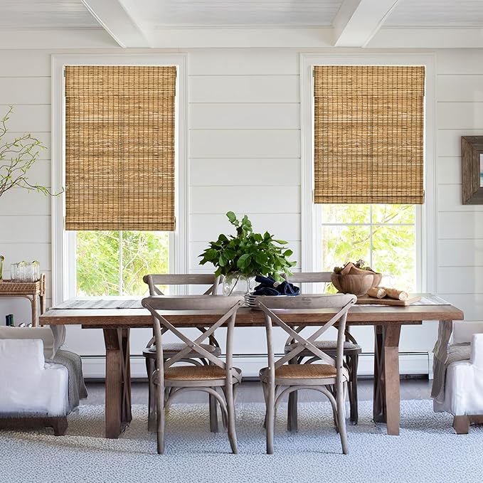LazBlinds No Tools No Drill Cordless Bamboo Roman Shades, Light Filtering - Image 4