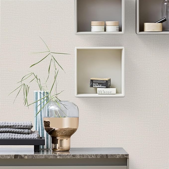 TANONE Contact Paper Peel and Stick, Grasscloth Wallpaper Self Adhesive - Image 8