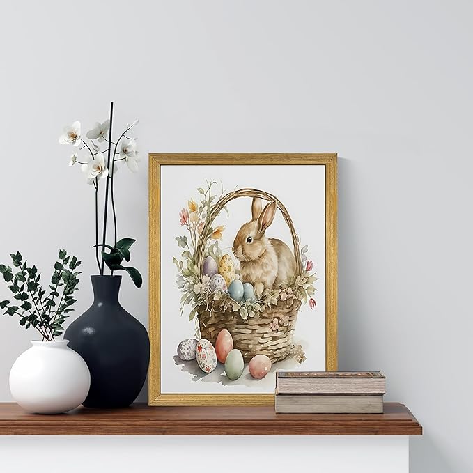 Easter Bunny Wall Art, Vintage Easter Bunny Eggs Poster Print Wall Decor - Image 5