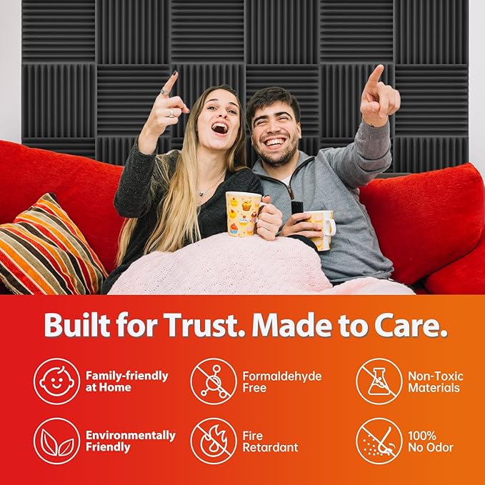 12 Pack Acoustic Panels – Sound Proof Foam Panels - Image 5