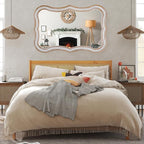 35x24 Inch Wavy Wooden Frame Mirror - Image 6