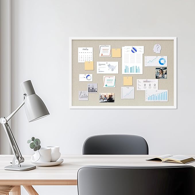 DAHAPYBOO Cork Board with Linen White 2Pack, Bulletin Board 30"x20" Hanging - Image 3
