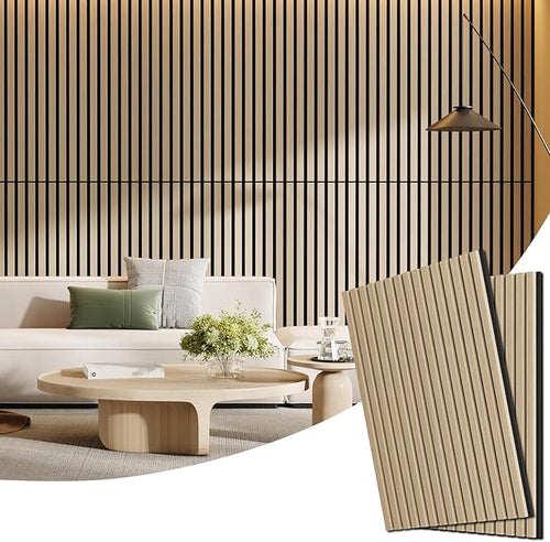 2 Pack Wood Panels for Wall, 47.24" x 23.81" Acoustic Wood Slat Wall Panel for by Vellorise