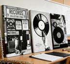 Vintage Music Canvas Wall Art Fashion Black And White Photography Preppy Vinyl - Image 5