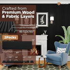 Avana Modern Acoustic Wood Wall Panels – 47.2 X 12.6 Inch Black Oak Acoustic 2 - Image 4
