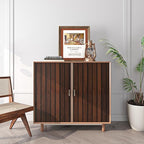 FunStick Brown Slats Wood Wallpaper Peel and Stick Removable Walnut Wood - Image 3