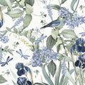 Floral Wallpaper Peel and Stick Blue Flower Contact Paper 16.9inch x118.1inch by lenify