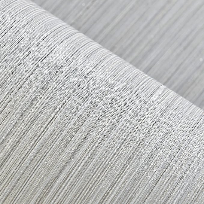 Haimin Grasscloth Wallpaper Textured 24in X 393in Fabric Contact Paper Wall by HaiminHomeDecorWallpaper