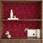Wallercity Wine-Red Flocking Fabric Wallpaper Peel and Stick Soft Velvet - Image 6