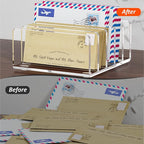 FUCDTEFC Desk Mail Organizer, 5 Section Clear Acrylic File Holder Letter - Image 5
