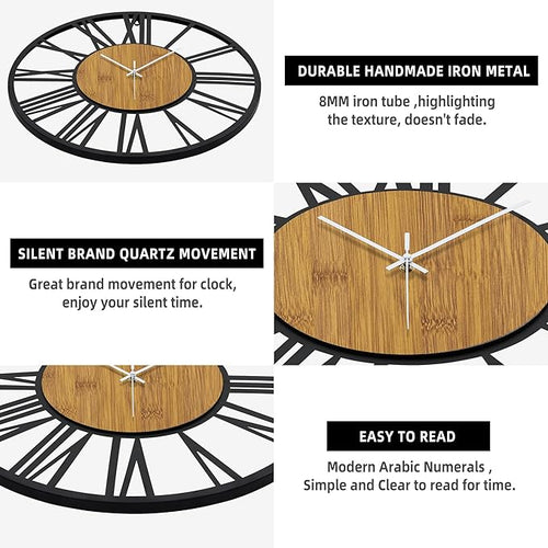 1st owned Wall Clocks for Living Room Decor, Round Silent Little Ticking - Image 2
