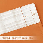 MIULEE 2 Panels Orange Back Tab Blackout Curtains 84 Inch Length - Image 4