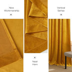NICETOWN Yellowish Gold Velvet Curtains 84 inches Long - Image 7