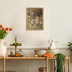Wood Framed Canvas Wall Art, Vintage Girl - Image 2