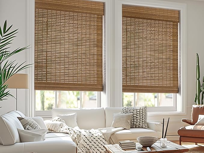 LazBlinds Cordless Bamboo Roman Shades, Light Filtering Window Treatment - Image 5