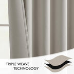 MIULEE Natural Back Tab Blackout Curtains 72 Inches Long 2 Panels Set - Image 7