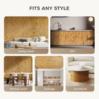 OUZUGIE 1 Pack 96x48 Inch Natural Bamboo Wall Panel – Yellow Burned Pole Wrap - Image 4