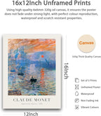 HesenDot Unframed Claude Monet Wall Art Set of 3, 12x16in Water Lilies - Image 2
